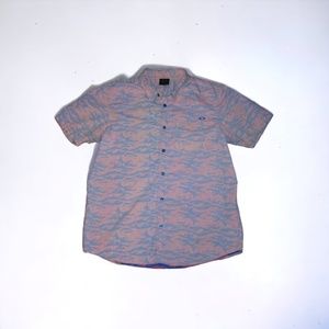Oakley Men's Patterned Button-Up Short Sleeve Casual Shirt - Large